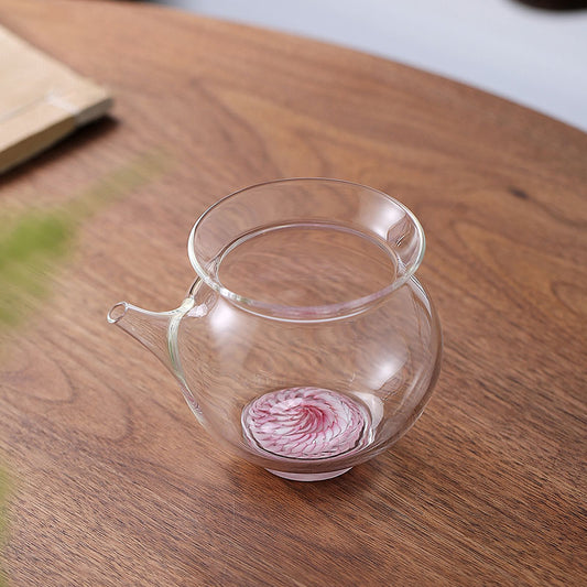 Suzaku Glass Tea Pitcher 180ml – Spiral Base Design, Handcrafted