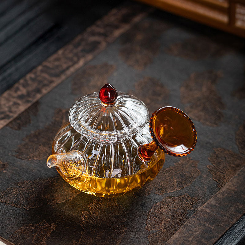 Conch-Shaped Glass Teapot 150ml – Handcrafted, Colorful Handles & Lids