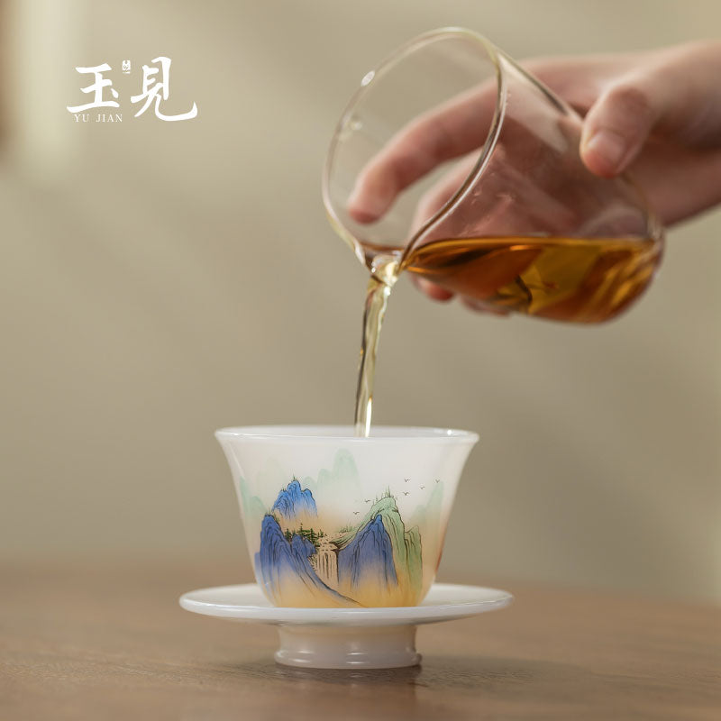 River & Mountain Porcelain Office Cup
