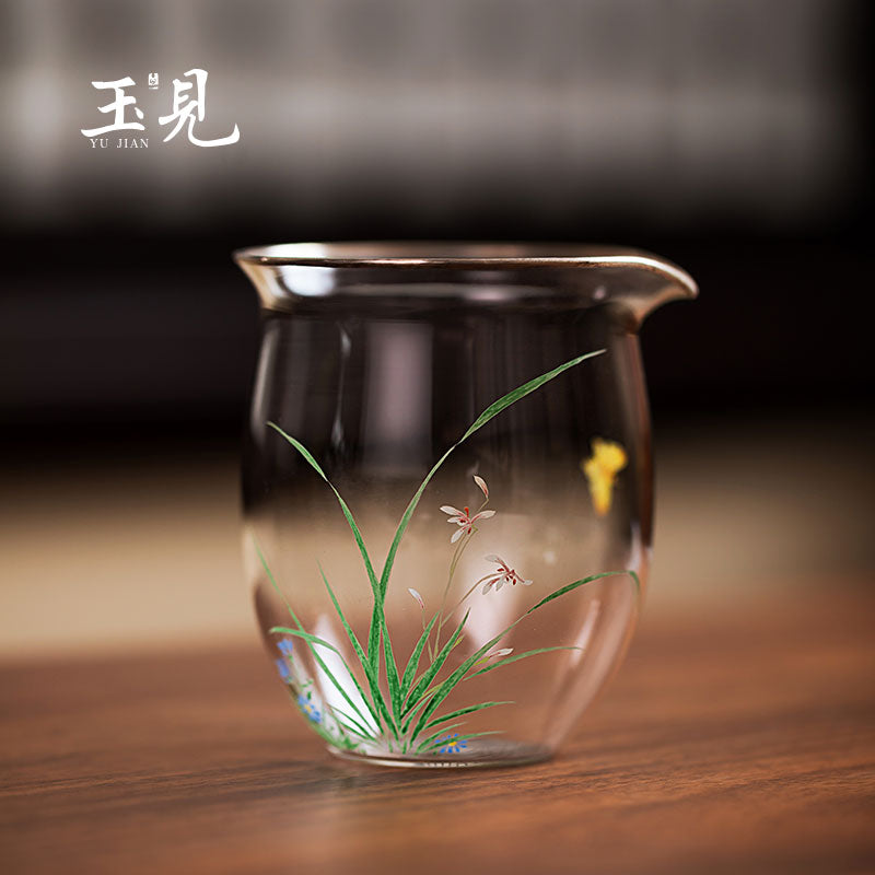 Hand-Painted Floral Glass Tea Pitcher 240ml