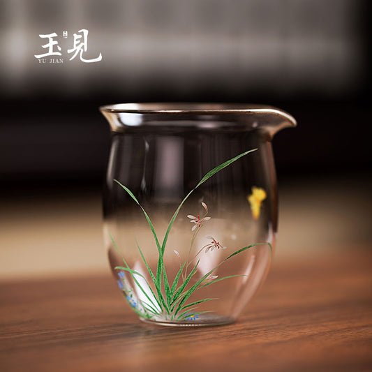 Hand-Painted Floral Glass Tea Pitcher 240ml