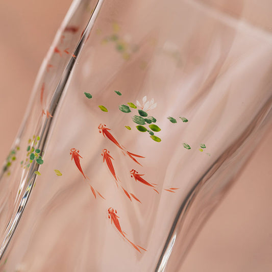 Hand-Painted Green Fish Pond Tea Cup – 180ml & 260ml