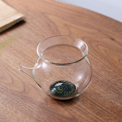 Suzaku Glass Tea Pitcher 180ml – Spiral Base Design, Handcrafted