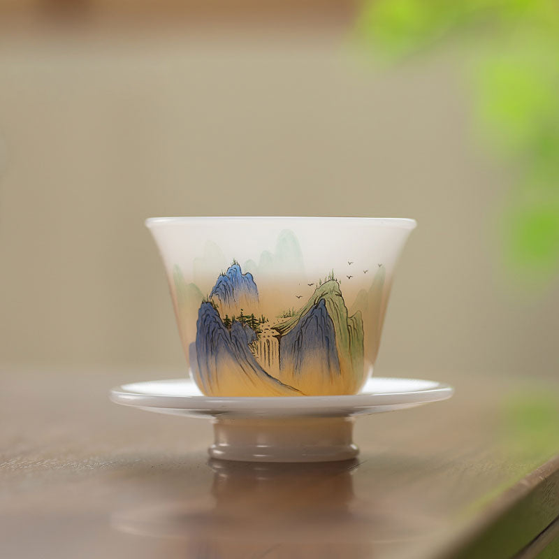 River & Mountain Porcelain Office Cup