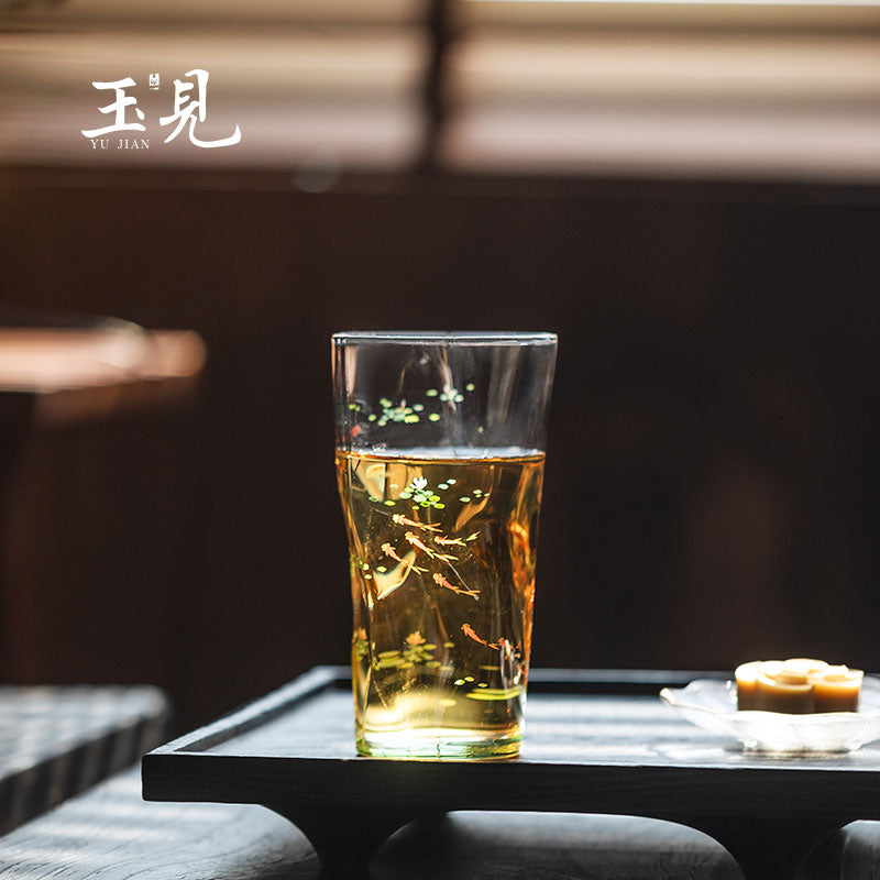 Hand-Painted Green Fish Pond Tea Cup – 180ml & 260ml