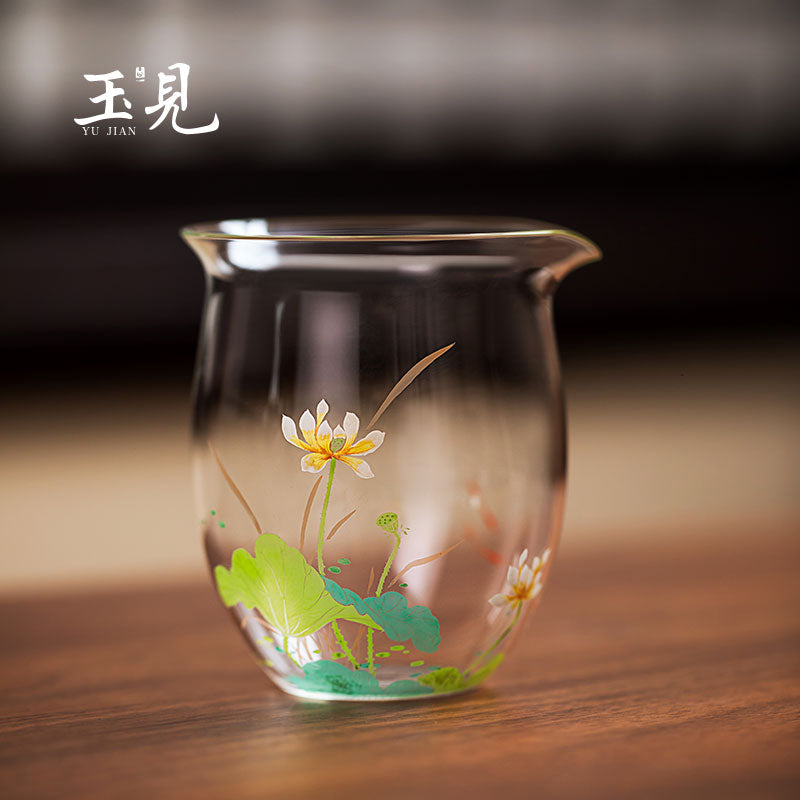 Hand-Painted Floral Glass Tea Pitcher 240ml