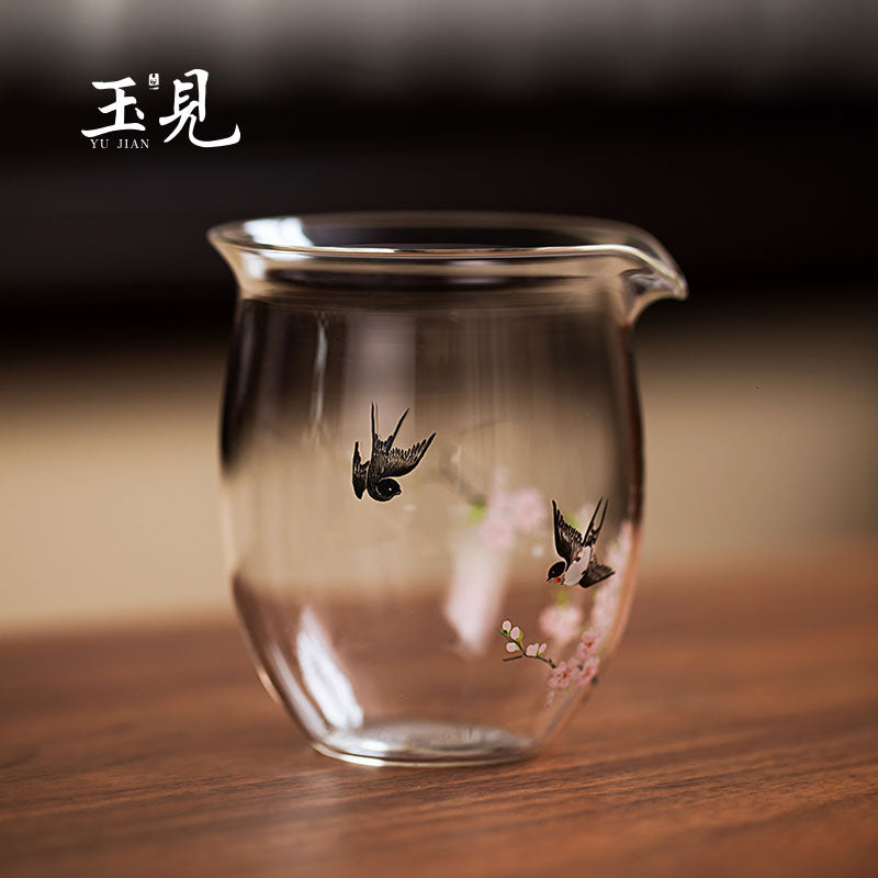 Hand-Painted Floral Glass Tea Pitcher 240ml