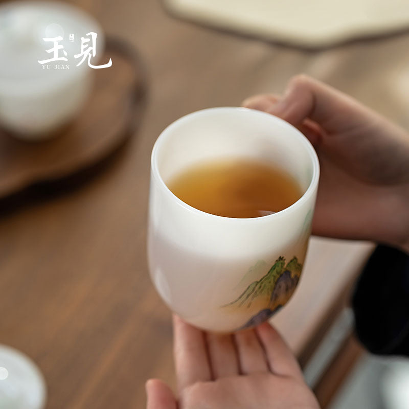 River & Mountain Porcelain Office Cup