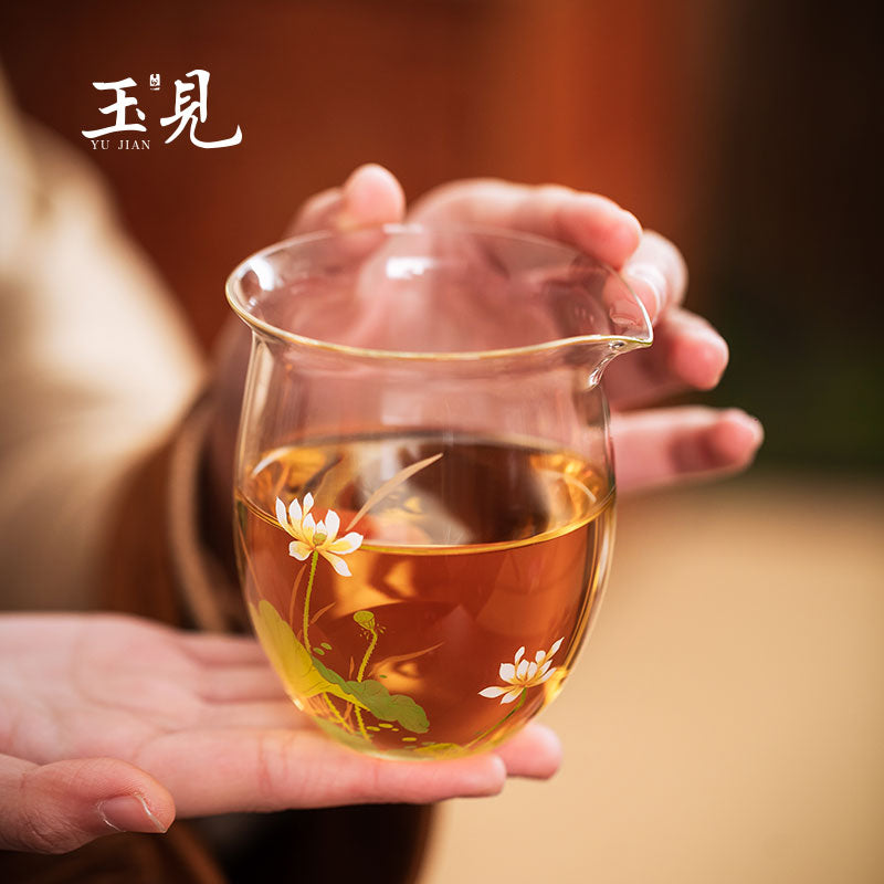 Hand-Painted Floral Glass Tea Pitcher 240ml