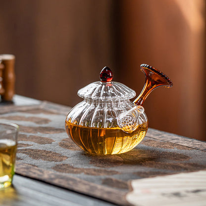Conch-Shaped Glass Teapot 150ml – Handcrafted, Colorful Handles & Lids