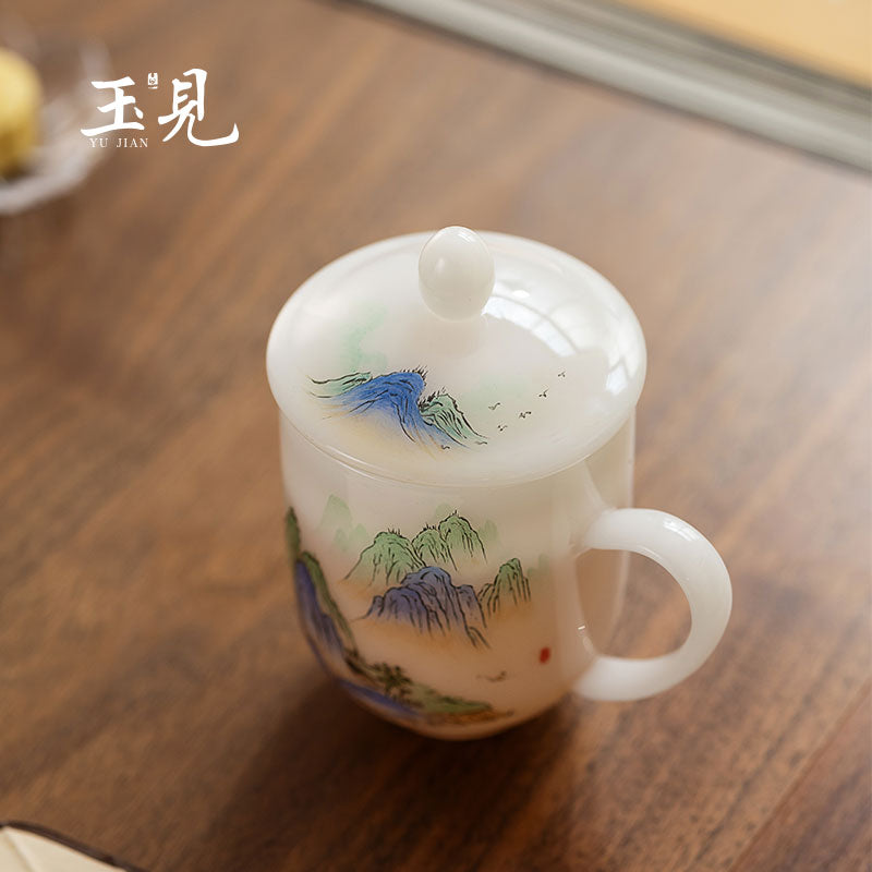 River & Mountain Porcelain Office Cup
