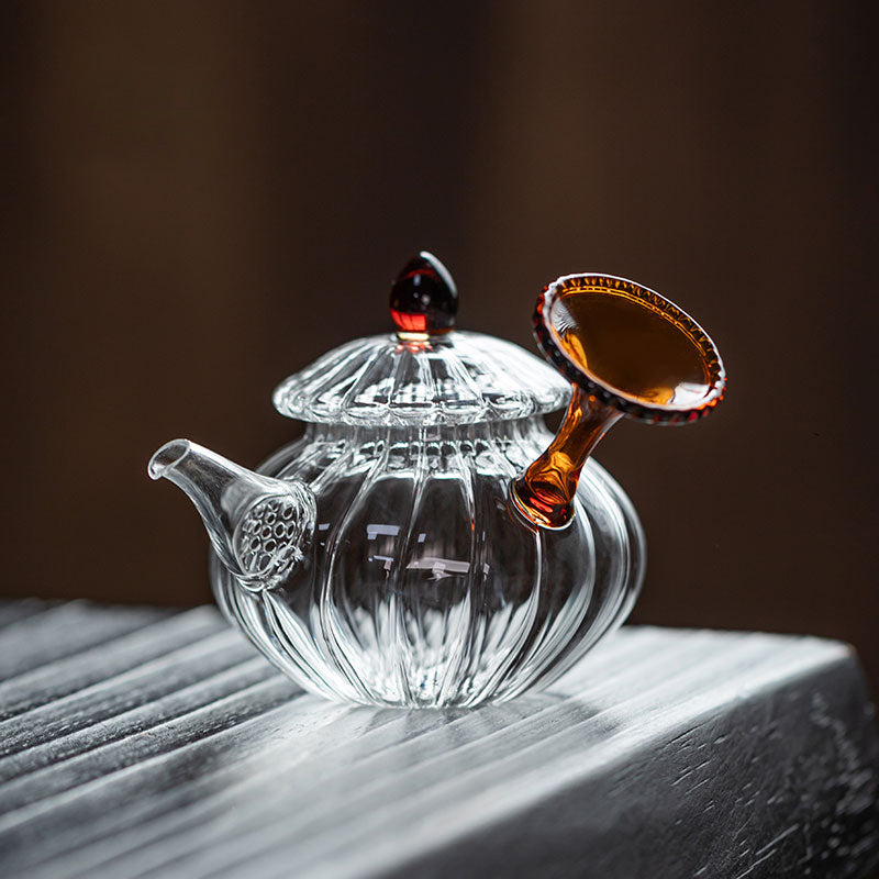 Conch-Shaped Glass Teapot 150ml – Handcrafted, Colorful Handles & Lids