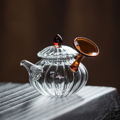 Conch-Shaped Glass Teapot 150ml – Handcrafted, Colorful Handles & Lids