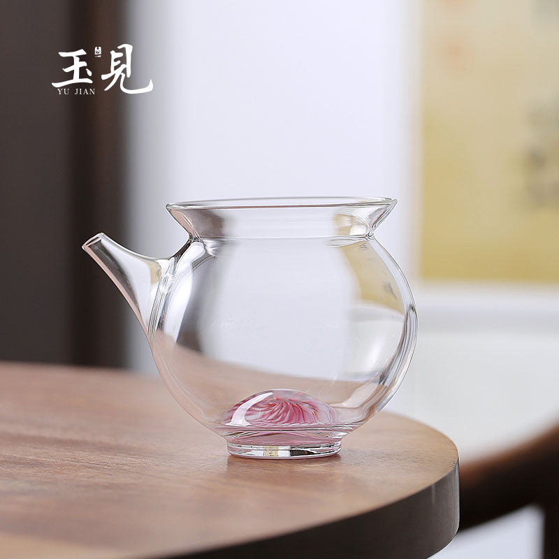 Suzaku Glass Tea Pitcher 180ml – Spiral Base Design, Handcrafted