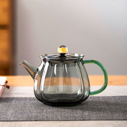 Petite Gourd Glass Teapot 150ml – Handcrafted in Pink or Black