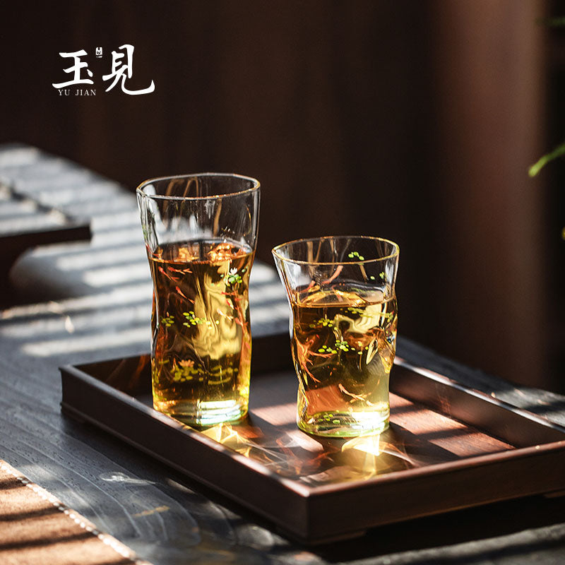 Hand-Painted Green Fish Pond Tea Cup – 180ml & 260ml