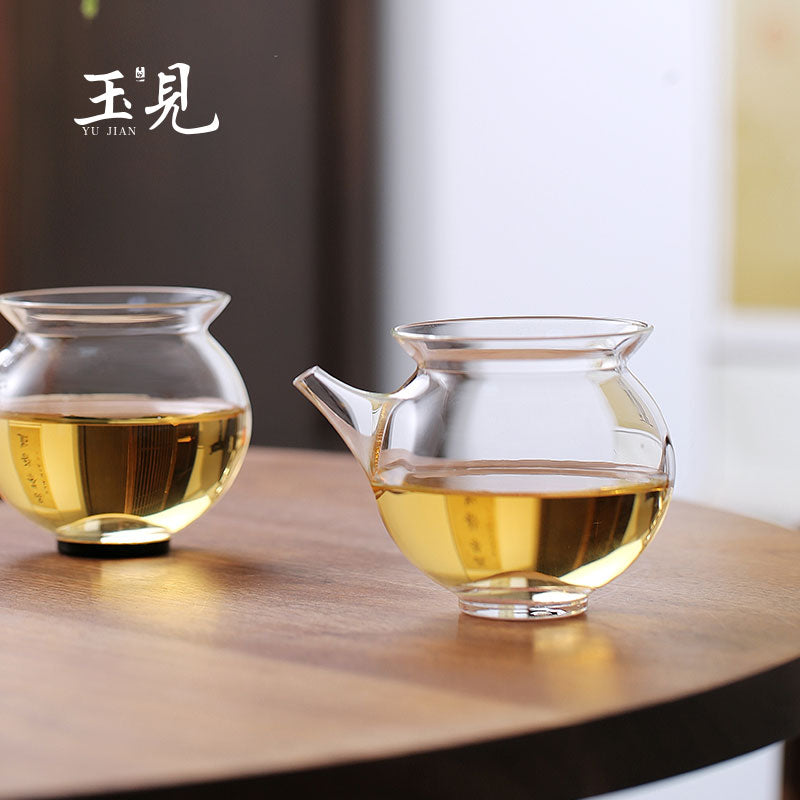 Suzaku Glass Tea Pitcher 180ml – Spiral Base Design, Handcrafted