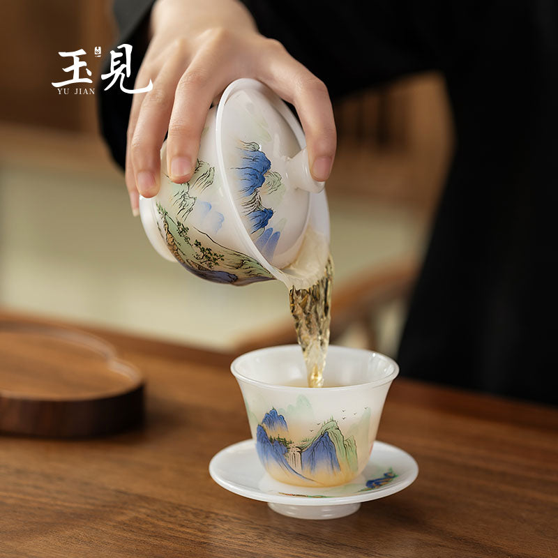River & Mountain Porcelain Office Cup
