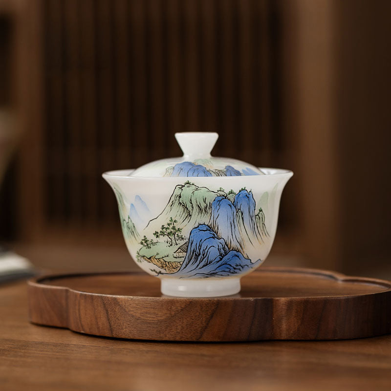 River & Mountain Porcelain Office Cup