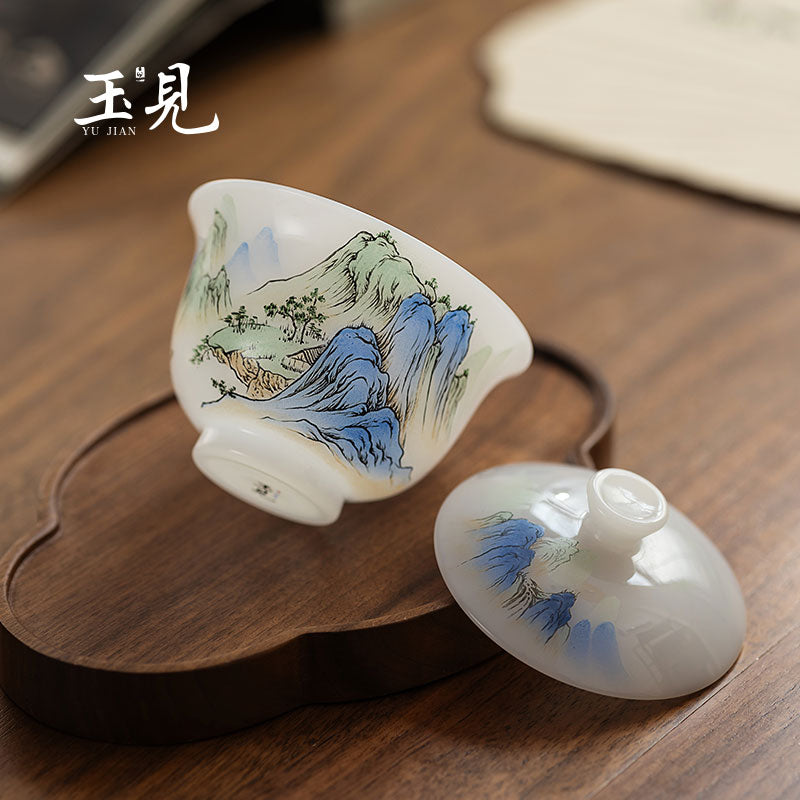 River & Mountain Porcelain Office Cup