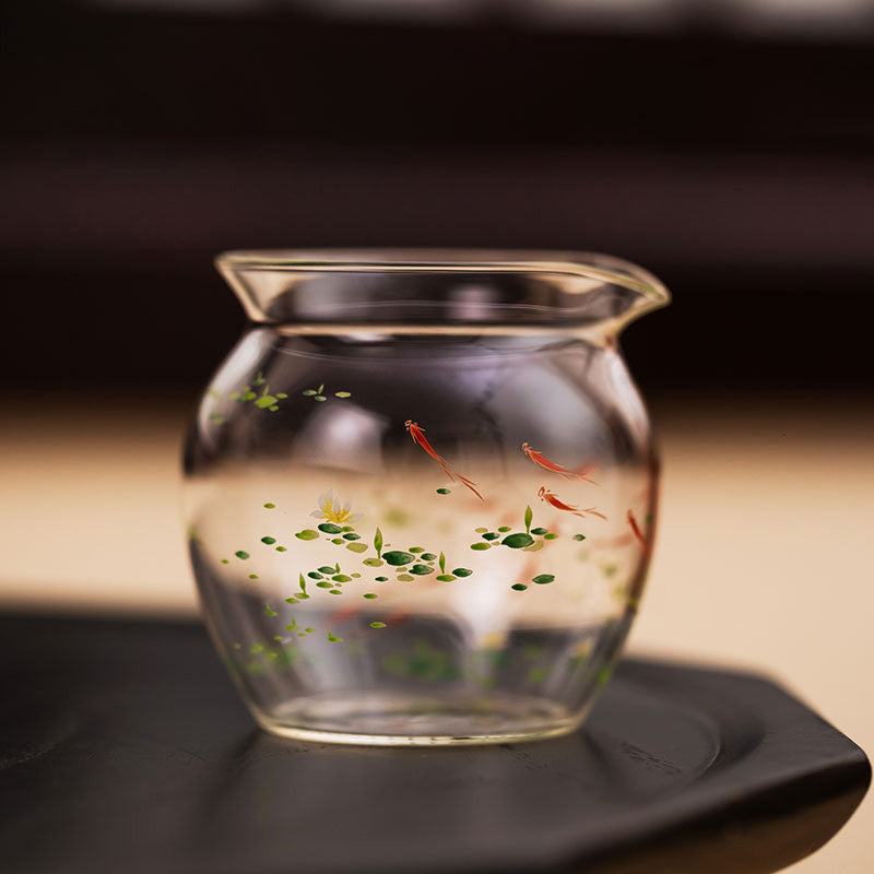 Round-Belly Hand-Painted Glass Tea Pitcher 240ml