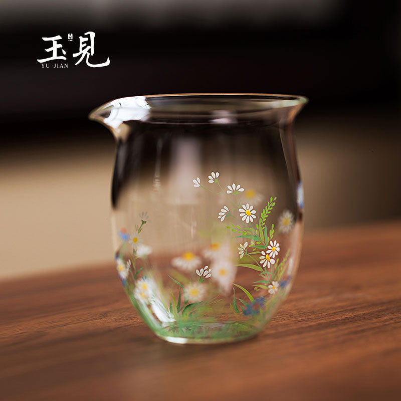 Hand-Painted Floral Glass Tea Pitcher 240ml