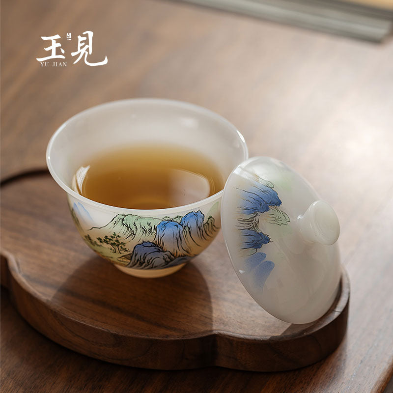 River & Mountain Porcelain Office Cup