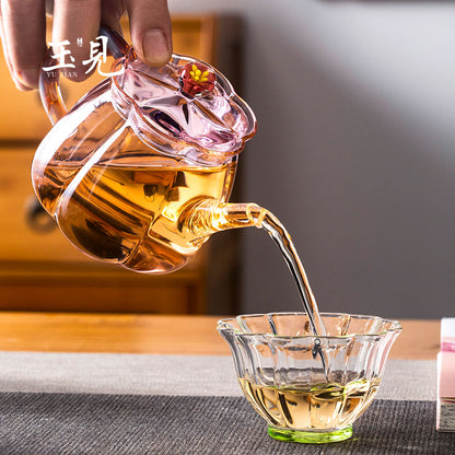 Petite Gourd Glass Teapot 150ml – Handcrafted in Pink or Black