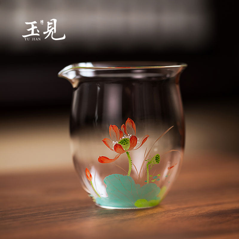 Hand-Painted Floral Glass Tea Pitcher 240ml