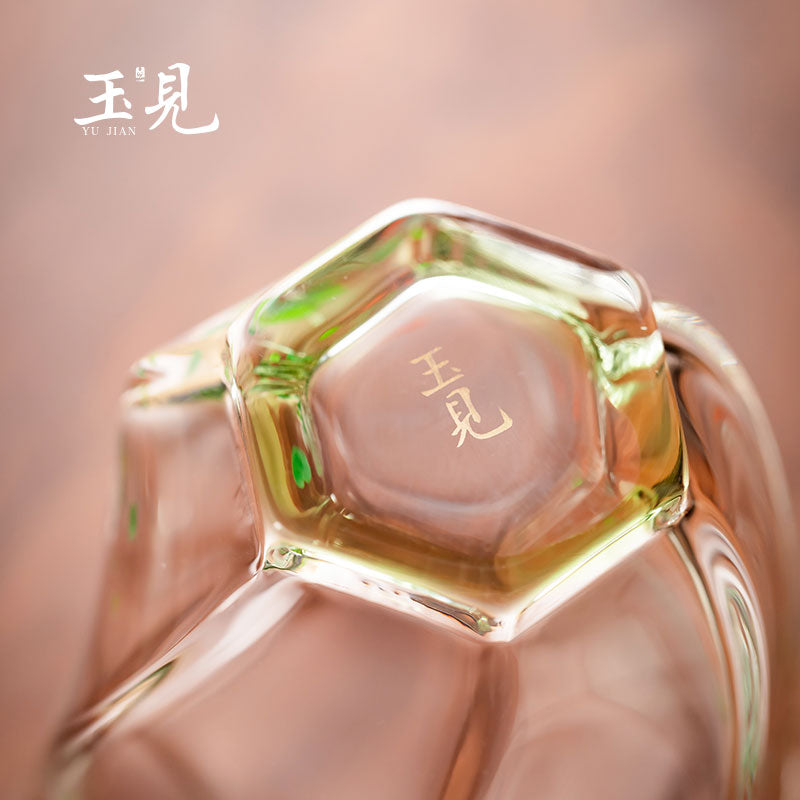 Hand-Painted Fish in Lotus Glass Fair Cup 200ml – Handcrafted Tea Pitcher