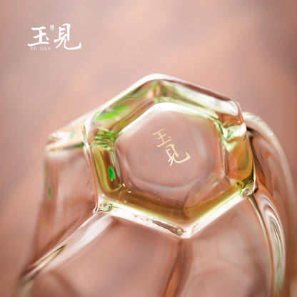 Hand-Painted Fish in Lotus Glass Fair Cup 200ml – Handcrafted Tea Pitcher