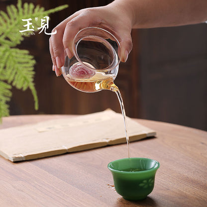 Suzaku Glass Tea Pitcher 180ml – Spiral Base Design, Handcrafted
