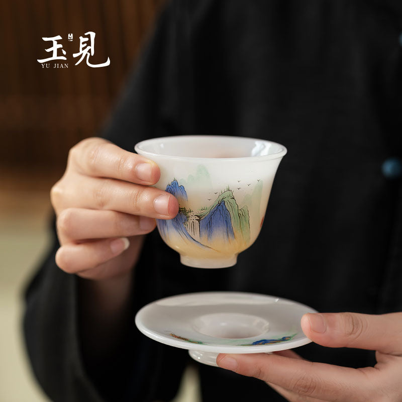 River & Mountain Porcelain Office Cup