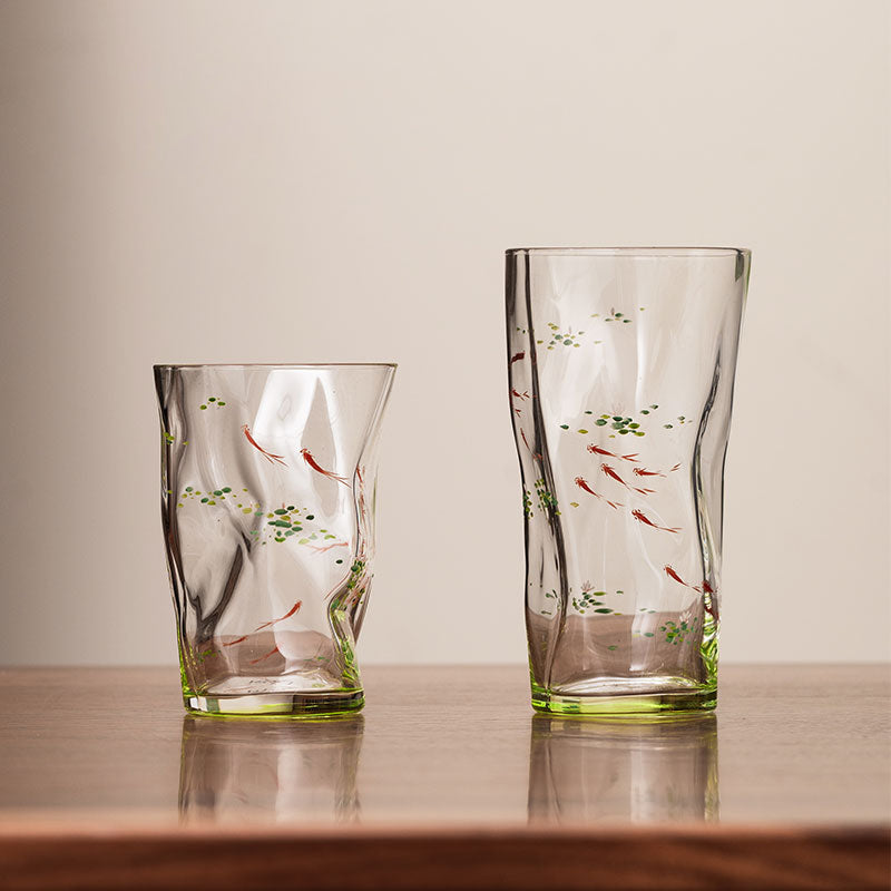 Hand-Painted Green Fish Pond Tea Cup – 180ml & 260ml