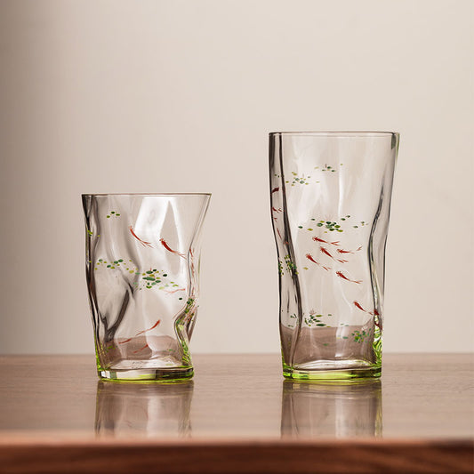 Hand-Painted Green Fish Pond Tea Cup – 180ml & 260ml